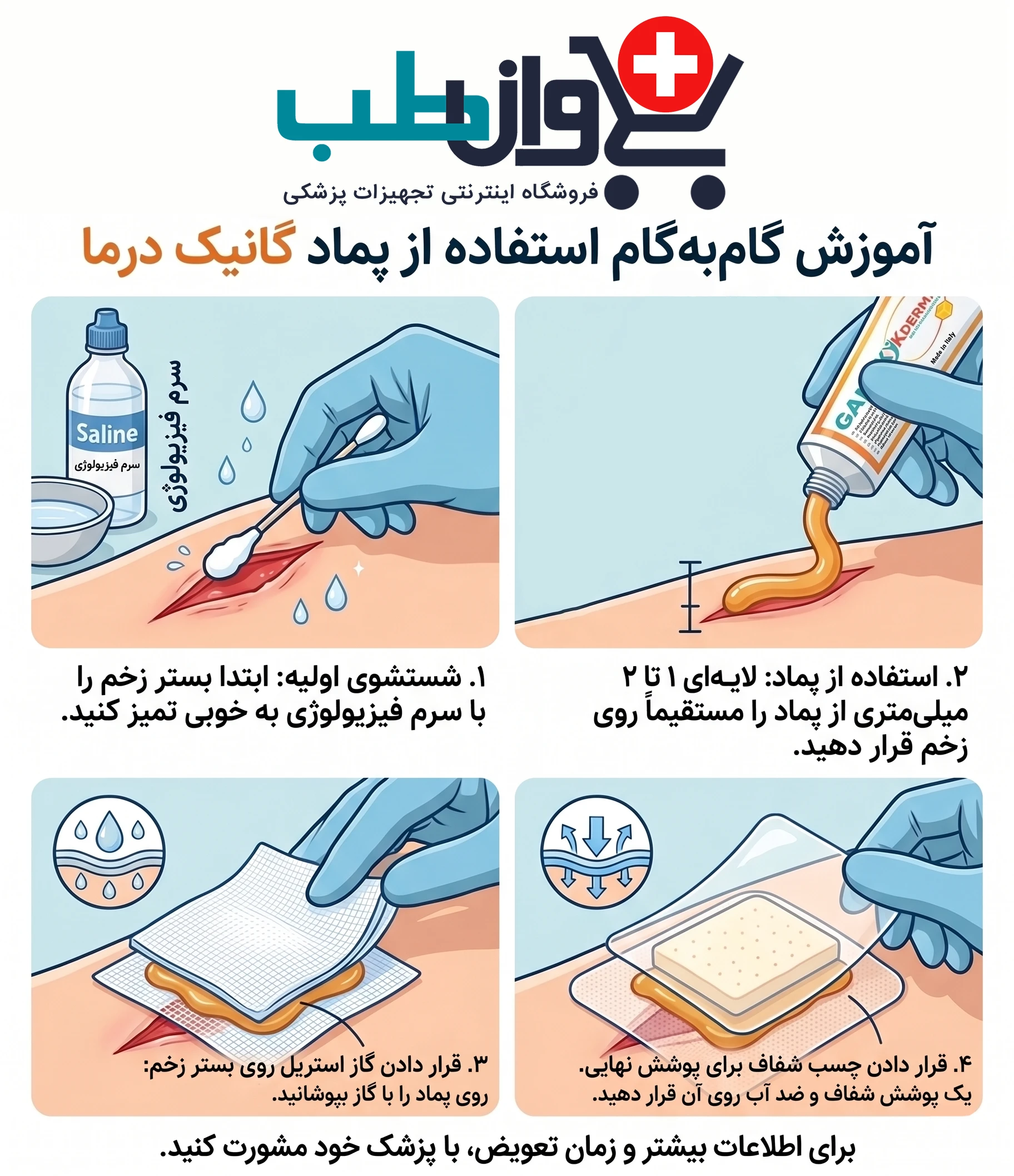 نحوه استفاده از پماد گانیک درما